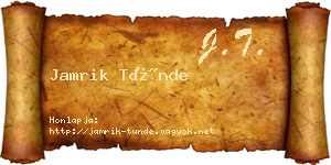 Jamrik Tünde névjegykártya