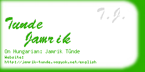 tunde jamrik business card